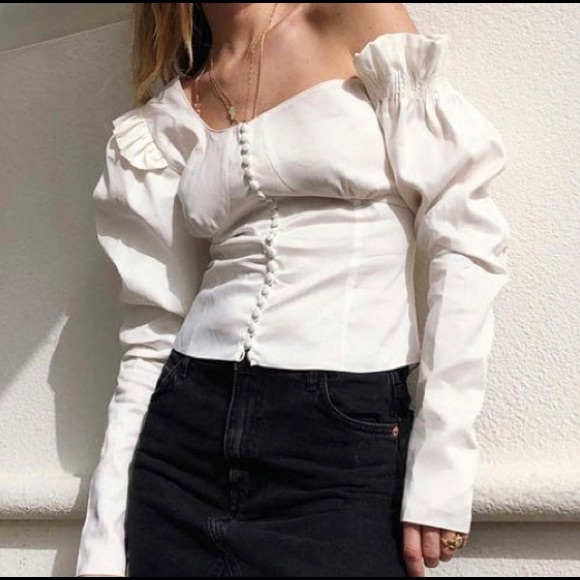 Tops - Off-the-Shoulder Ruffle Trimmed Corset Top